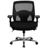 HERCULES Series 24/7 Intensive Use Big & Tall 500 lb. Rated Black Mesh Executive Ergonomic Office Chair with Ratchet Back - WhatYouNeedSales