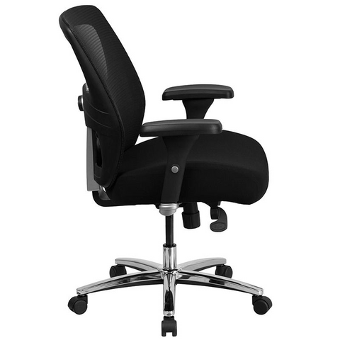 HERCULES Series 24/7 Intensive Use Big & Tall 500 lb. Rated Black Mesh Executive Ergonomic Office Chair with Ratchet Back - WhatYouNeedSales