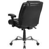 HERCULES Series Big & Tall 400 lb. Rated Black LeatherSoft Ergonomic Task Office Chair with Chrome Base and Adjustable Arms - WhatYouNeedSales