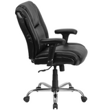 HERCULES Series Big & Tall 400 lb. Rated Black LeatherSoft Ergonomic Task Office Chair with Chrome Base and Adjustable Arms - WhatYouNeedSales