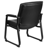 HERCULES Series Big & Tall 500 lb. Rated Black LeatherSoft Executive Side Reception Chair with Sled Base - WhatYouNeedSales