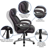 HERCULES Series Big & Tall 500 lb. Rated Black LeatherSoft Executive Swivel Ergonomic Office Chair with Extra Wide Seat - WhatYouNeedSales