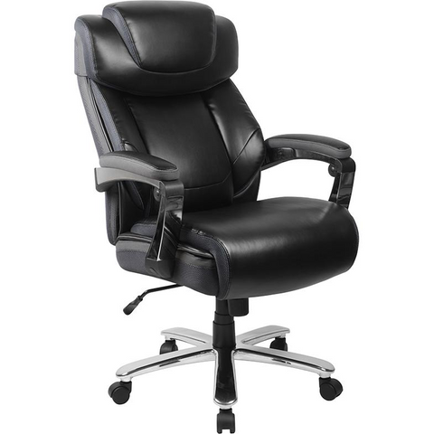 HERCULES Series Big & Tall 500 lb. Rated Black LeatherSoft Executive Swivel Ergonomic Office Chair with Adjustable Headrest - WhatYouNeedSales