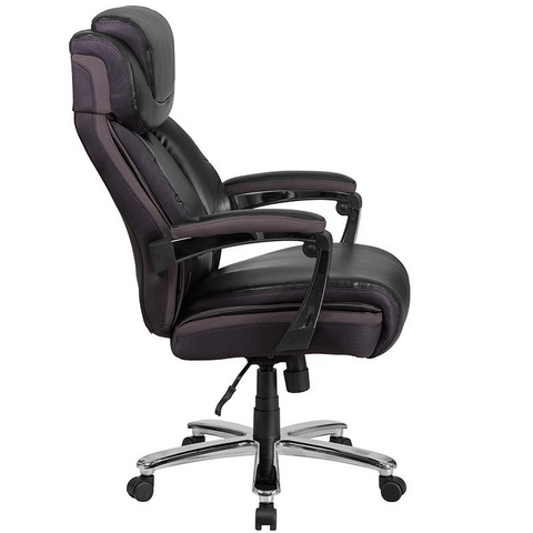 HERCULES Series Big & Tall 500 lb. Rated Black LeatherSoft Executive Swivel Ergonomic Office Chair with Adjustable Headrest - WhatYouNeedSales