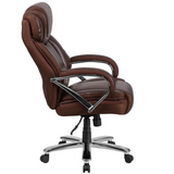 HERCULES Series Big & Tall 500 lb. Rated Brown LeatherSoft Executive Swivel Ergonomic Office Chair with Extra Wide Seat - WhatYouNeedSales