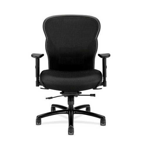 HON Wave Big and Tall Executive Chair - Mesh Office Chair with Adjustable Arms, Black (VL705) - WhatYouNeedSales