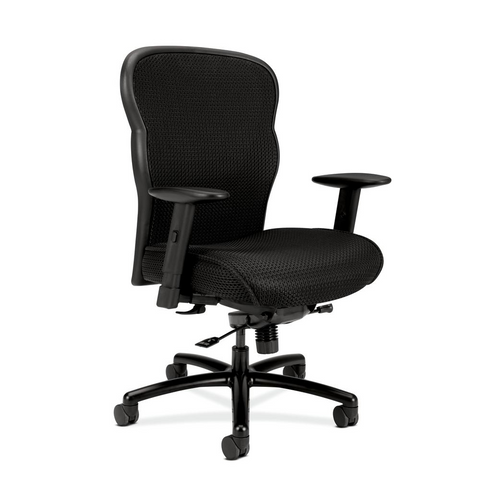 HON Wave Big and Tall Executive Chair - Mesh Office Chair with Adjustable Arms, Black (VL705) - WhatYouNeedSales