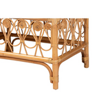 Ibiza Modern bohemian Natural Brown Rattan Bench - WhatYouNeedSales