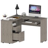 Idra L-Shaped Desk Black Light Oak - WhatYouNeedSales