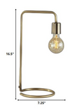 Industrial Antique Brass Finish Metal Desk Lamp With Vintage Edison Bulb - WhatYouNeedSales