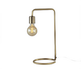 Industrial Antique Brass Finish Metal Desk Lamp With Vintage Edison Bulb - WhatYouNeedSales