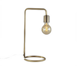 Industrial Antique Brass Finish Metal Desk Lamp With Vintage Edison Bulb - WhatYouNeedSales