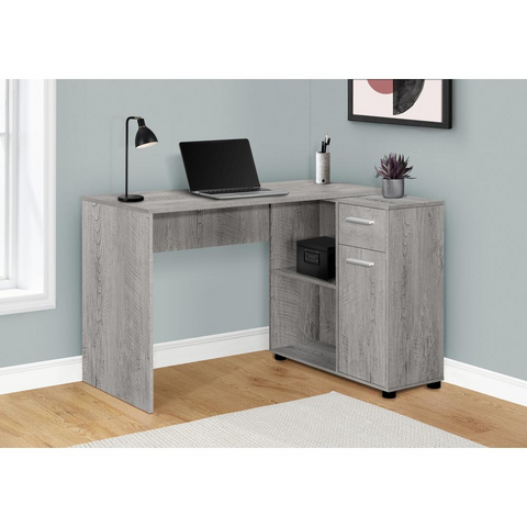 Monarch Specialties Home Workstation with Storage Shelves and Cabinet -Ember Workspace - WhatYouNeedSales