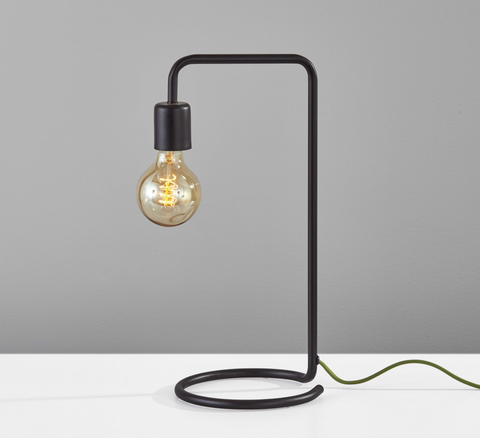 Industrial Matte Black Finish Metal Desk Lamp With Vintage Edison Bulb - WhatYouNeedSales