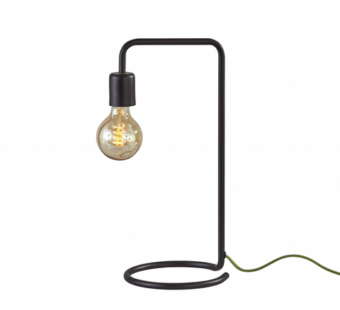 Industrial Matte Black Finish Metal Desk Lamp With Vintage Edison Bulb - WhatYouNeedSales