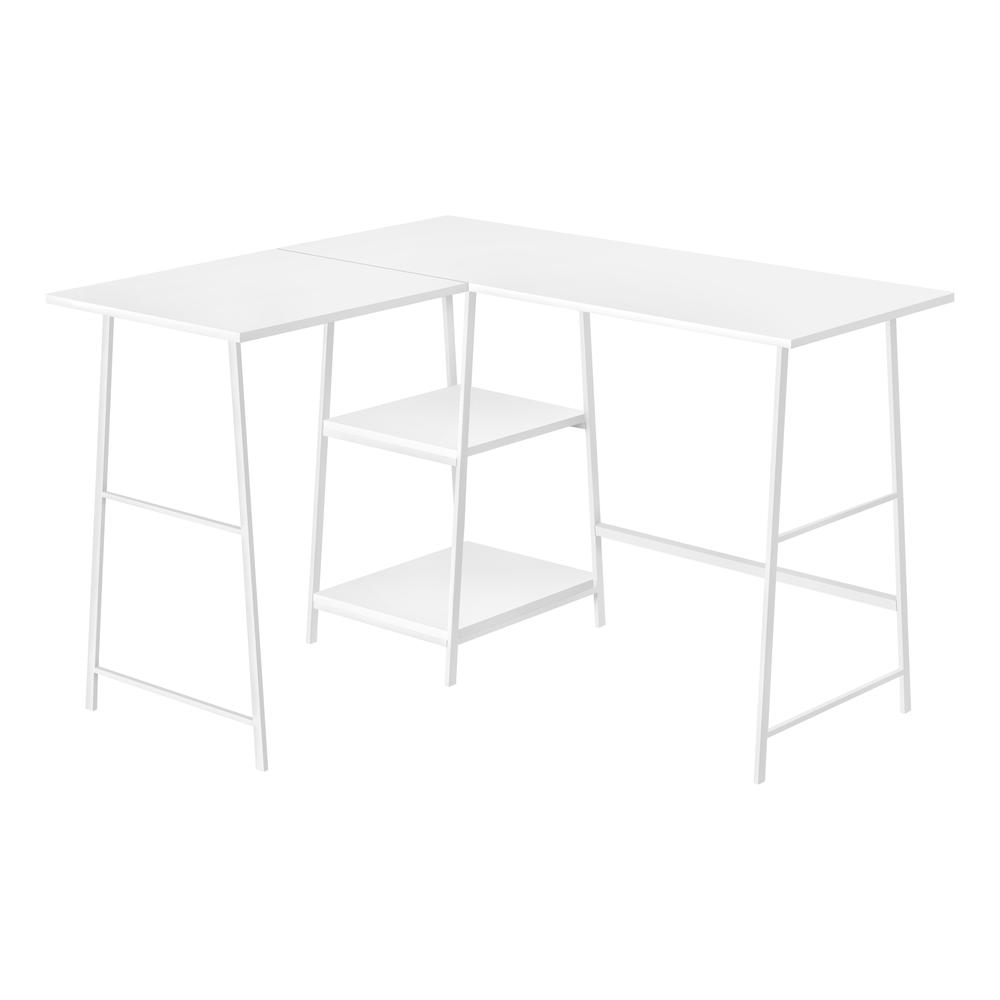 MONARCH WHITE METAL L-SHAPED DESK- 48"L / WHITE TOP - WhatYouNeedSales