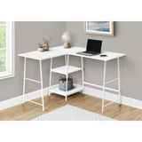 MONARCH WHITE METAL L-SHAPED DESK- 48"L / WHITE TOP - WhatYouNeedSales