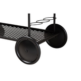 Industrial Walnut Brown Finished Wood and Black Metal Mobile Wine Cart - WhatYouNeedSales