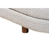 Japandi Light Grey Boucle Fabric and Walnut Brown Finished Wood Storage Bench - WhatYouNeedSales