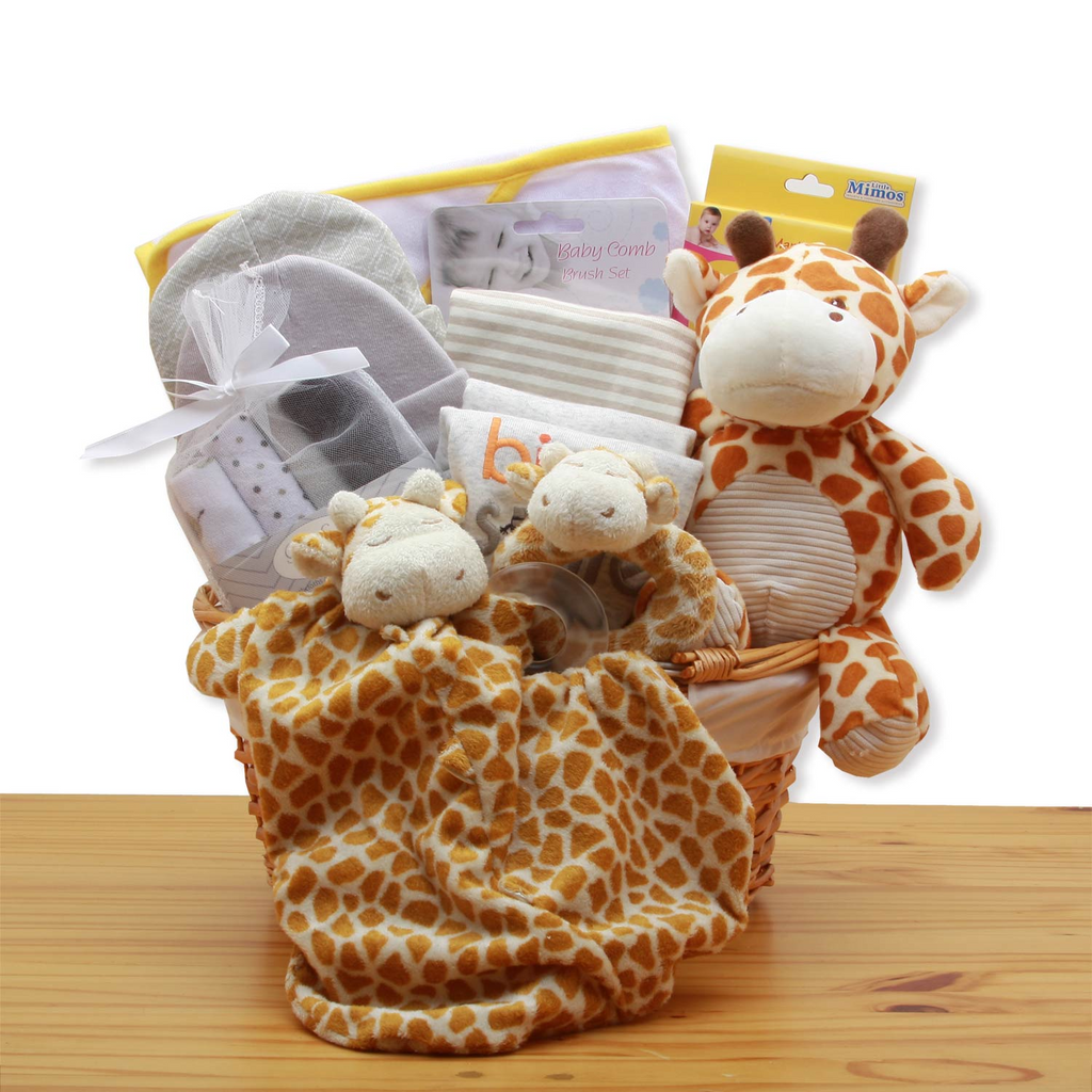 Jungle Safari New Baby Gift Basket - Yellow | Baby Bath Set