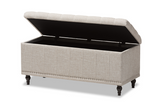 Kaylee Classic Beige Fabric Upholstered Button-Tufting Storage Ottoman Bench - WhatYouNeedSales