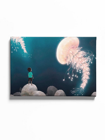 Kid And Giant Jellyfish Canvas -Image by Shutterstock - WhatYouNeedSales