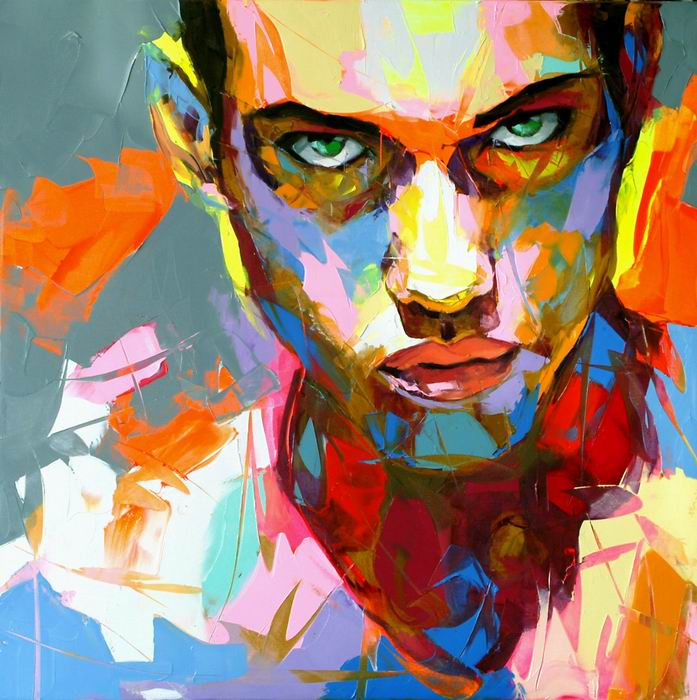 Knife Art Colorful Man Faces  Painting - WhatYouNeedSales