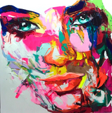 Knife Art Faces Girl Pink Painting - Palette Knife Painting