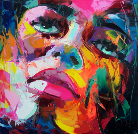 Knife Art Woman Lips Faces  Painting - WhatYouNeedSales