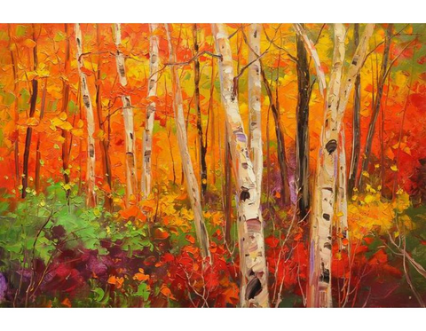 Knife Birch Forest Art Painting - WhatYouNeedSales