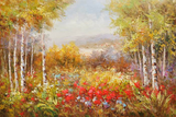 Knife Flower Red Landscape Art Painting - WhatYouNeedSales