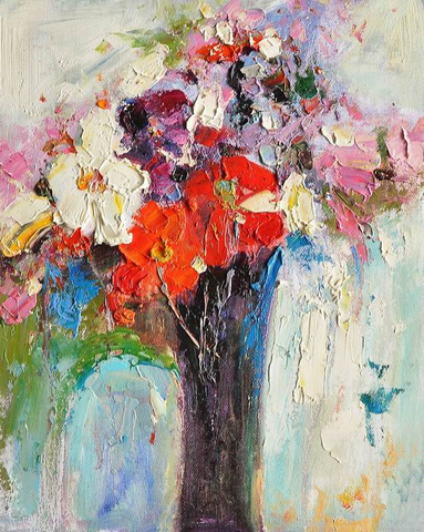 Knife Red Art Flower Painting - WhatYouNeedSales