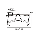 L-Shaped Desk 71.5" Computer Corner Desk, Home Office Corner Desk, Gaming Desk, Space Saving, Easy to Assemble, Black/Black - WhatYouNeedSales