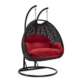 LeisureMod MendozaWicker Hanging 2 Person Egg Swing Chair