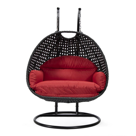 LeisureMod MendozaWicker Hanging 2 Person Egg Swing Chair