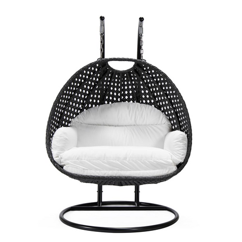 LeisureMod MendozaWicker Hanging 2 Person Egg Swing Chair