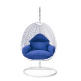 LeisureMod Wicker Hanging Egg Swing Chair Beige - Outdoor