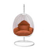 LeisureMod Wicker Hanging Egg Swing Chair Beige - Outdoor