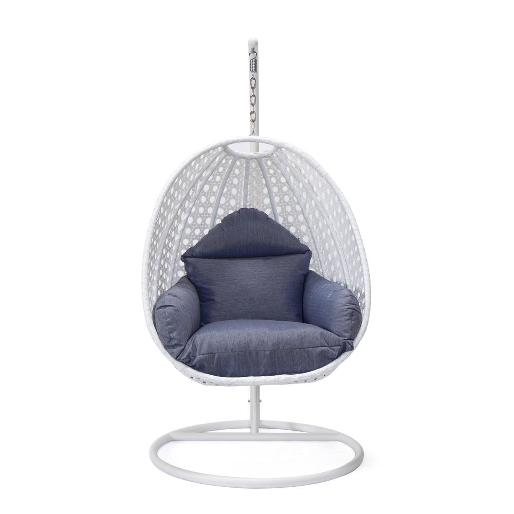 LeisureMod Wicker Hanging Egg Swing Chair Cherry - Outdoor