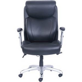 Lorell Big & Tall Chair with Flexible Air Technology - Black Bonded Leather Seat - Black Bonded Leather Back - 5-star Base - Armrest - 1 Each - WhatYouNeedSales