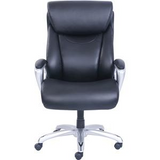 Lorell Big & Tall Chair with Flexible Air Technology - Black Bonded Leather Seat - Black Bonded Leather Back - 5-star Base - Armrest - 1 Each - WhatYouNeedSales