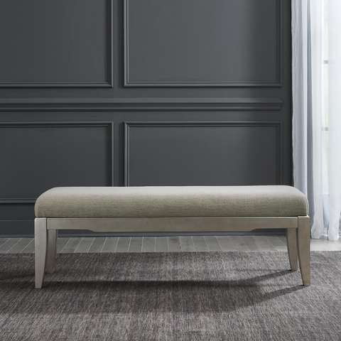 Liberty Furniture Montage Collection Bed Bench - Platinum Finish - WhatYouNeedSales