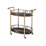 Matiesen Serving Cart, Antique Gold & Clear Glass - WhatYouNeedSales