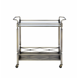 Matiesen Serving Cart, Antique Gold & Clear Glass - WhatYouNeedSales