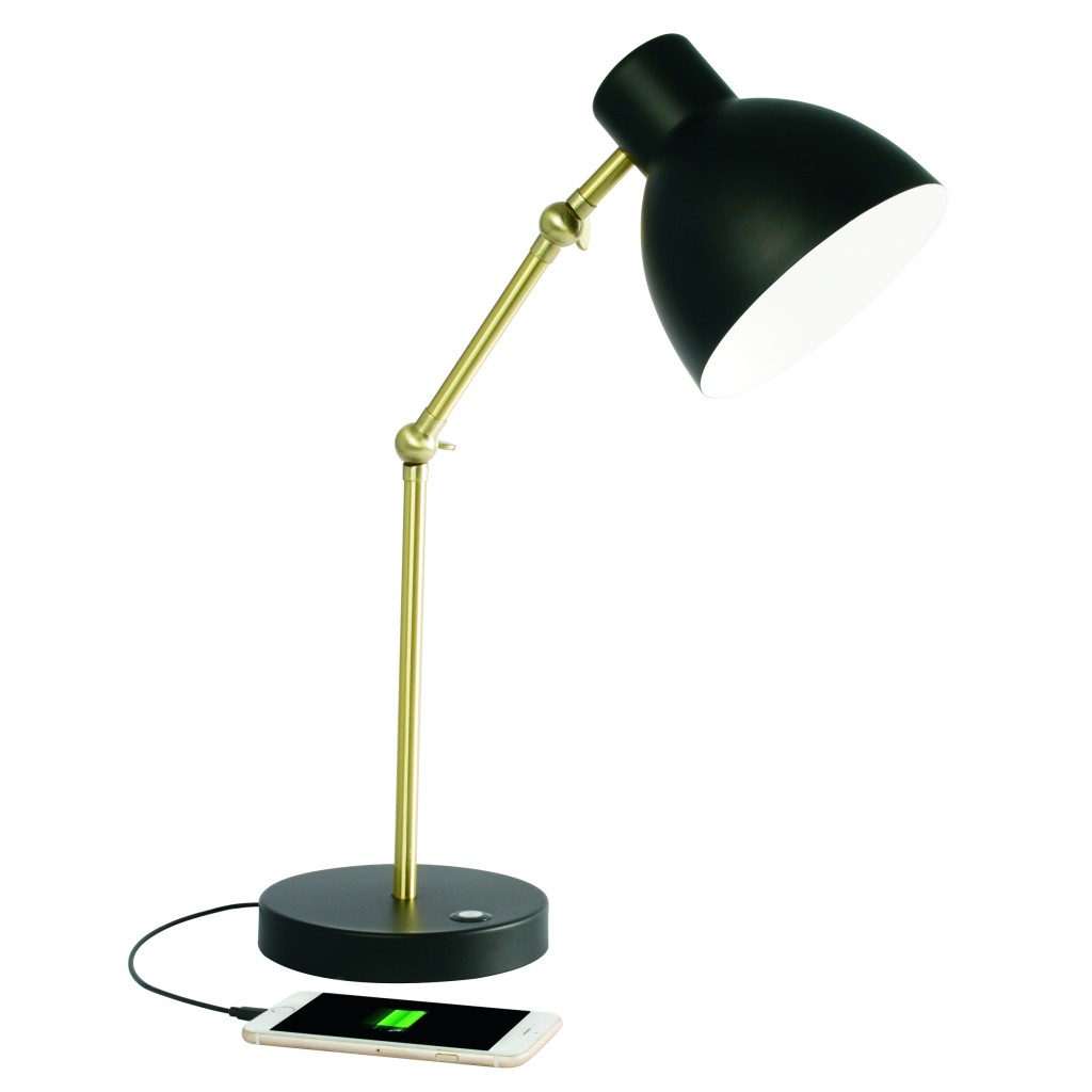 Matte Black and Gold Mod LED Adjustable Desk Lamp - WhatYouNeedSales