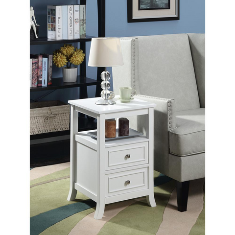 Melbourne End Table - Transitional Style Storage Space