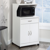 Microwave/Kitchen Cart Glacier White - WhatYouNeedSales