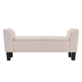 Mila Pink Velvet Ottoman Bench with Storage - WhatYouNeedSales