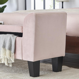 Mila Pink Velvet Ottoman Bench with Storage - WhatYouNeedSales