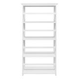 Mission Style 5-Shelf Bookcase - White - WhatYouNeedSales